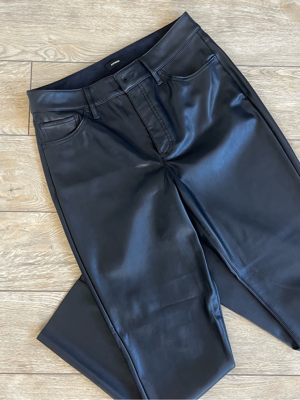 Express Black Pleather Cigarette Pants 8R